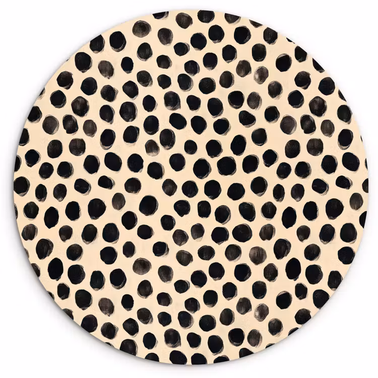 Stippen - Patroon - Zwart Wandcirkel kunststof plaat 5mm dik klein 188 -3d