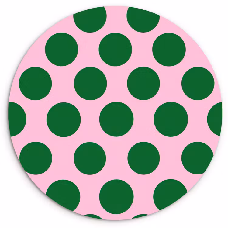 Polkadots - Patroon - Groen Wandcirkel kunststof plaat 5mm dik klein 188 -3d