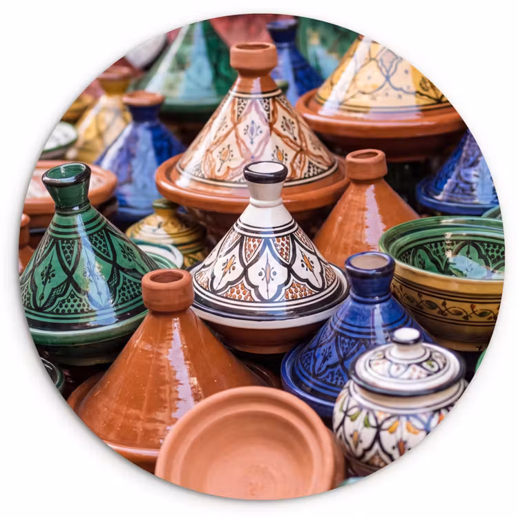 round wall art - Pottery - Colorful - Pattern - Aardewerk - Kleurrijk - Patroon Wandcirkel kunststof plaat 5mm dik klein
