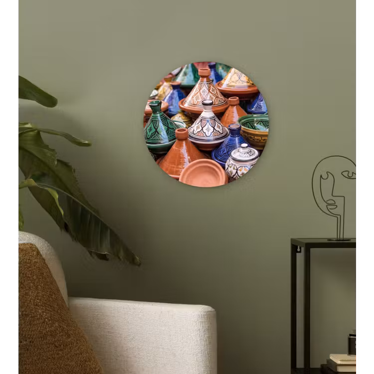 round wall art - Pottery - Colorful - Pattern - Aardewerk - Kleurrijk - Patroon Wandcirkel kunststof plaat 5mm dik klein