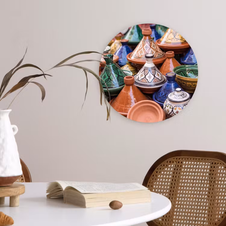 round wall art - Pottery - Colorful - Pattern - Aardewerk - Kleurrijk - Patroon Wandcirkel kunststof plaat 5mm dik klein