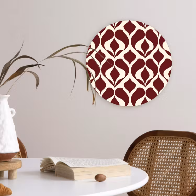 Rood - Druppelpatroon - Grafisch Wandcirkel kunststof plaat 5mm dik klein 188 -sfeer4