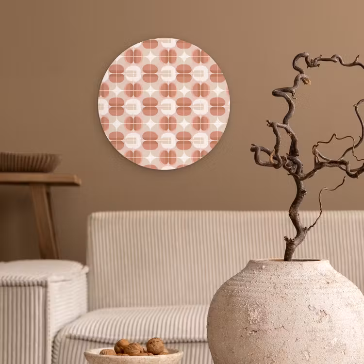 Retro - Klassiek - Roze Wandcirkel kunststof plaat 5mm dik klein 188 -sfeer1