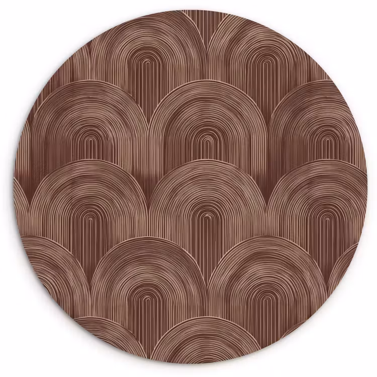 Ritmisch - Effect - Bruin Wandcirkel kunststof plaat 5mm dik klein 188 -3d