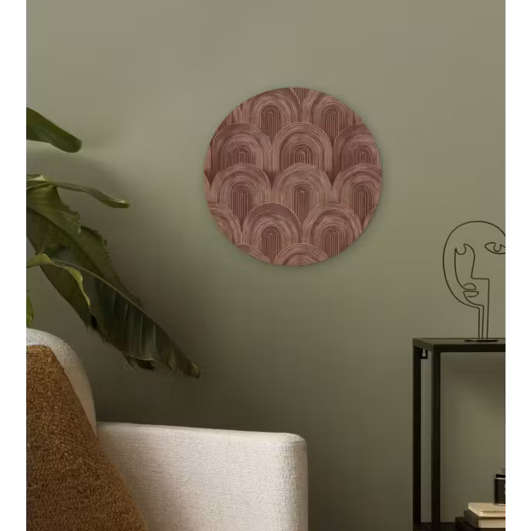 Ritmisch - Effect - Bruin Wandcirkel kunststof plaat 5mm dik klein 188 -sfeer3