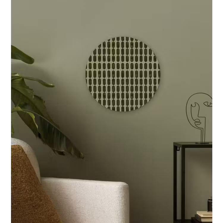 Ritmisch - Effect - Groen Wandcirkel kunststof plaat 5mm dik klein 188 -sfeer3