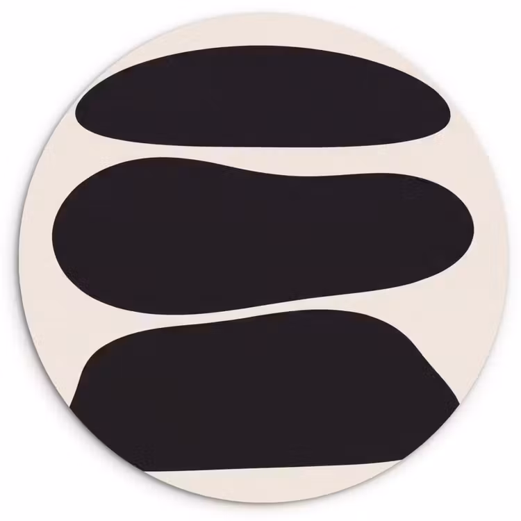 round wall art - Shapes - Organic - Black - Vormen - Organisch - Zwart Wandcirkel kunststof plaat 5mm dik klein