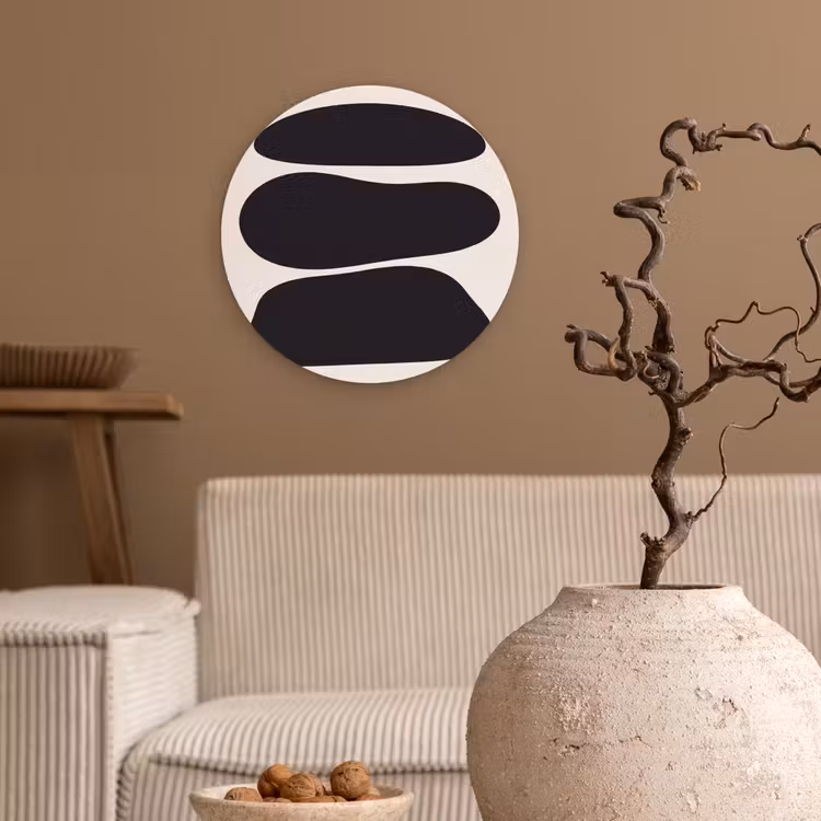 round wall art - Shapes - Organic - Black - Vormen - Organisch - Zwart Wandcirkel kunststof plaat 5mm dik klein