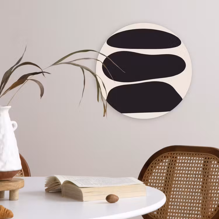 round wall art - Shapes - Organic - Black - Vormen - Organisch - Zwart Wandcirkel kunststof plaat 5mm dik klein
