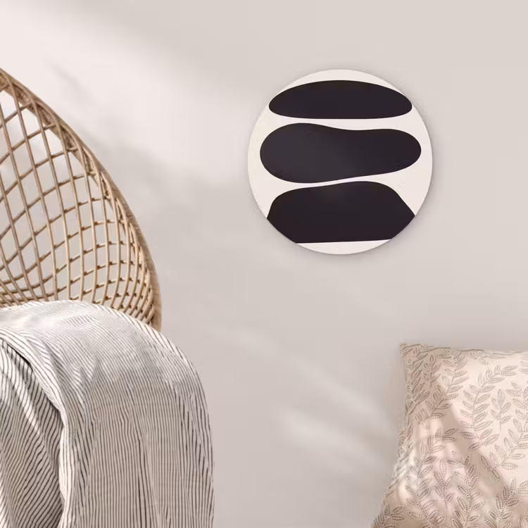 round wall art - Shapes - Organic - Black - Vormen - Organisch - Zwart Wandcirkel kunststof plaat 5mm dik klein