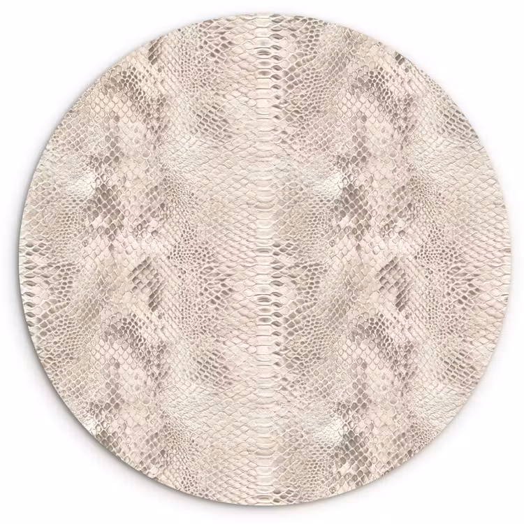Slang - Patroon - Beige Wandcirkel kunststof plaat 5mm dik klein 188 -3d