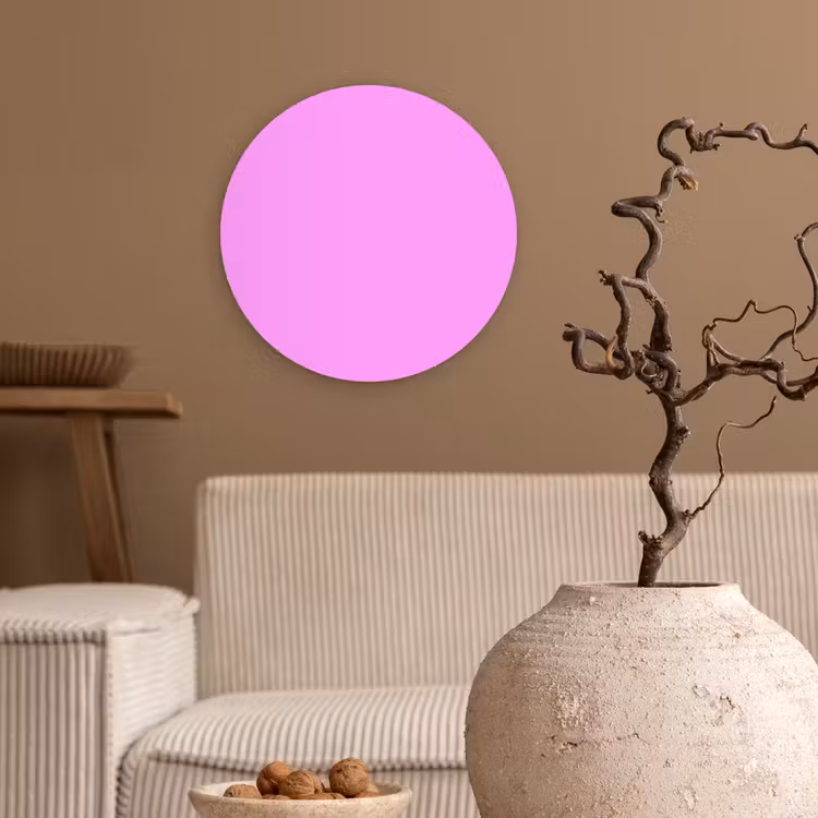 Soft - Lavender - Roze Wandcirkel kunststof plaat 5mm dik klein 188 -sfeer1