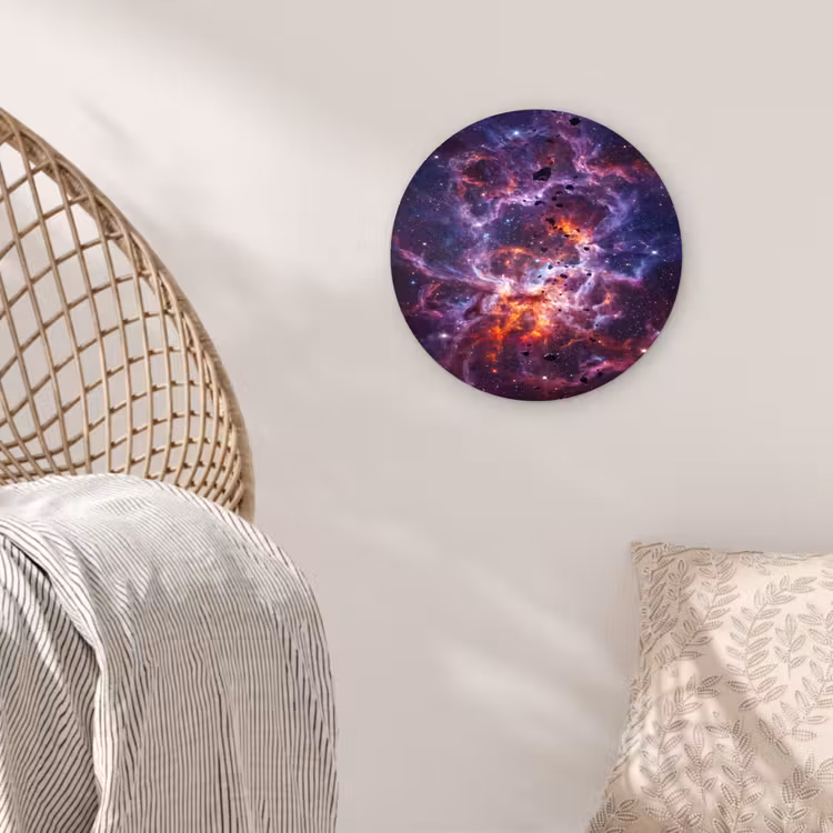 Space - Stars - Abstract - Colorful Wandcirkel kunststof plaat 5mm dik klein -sfeer5