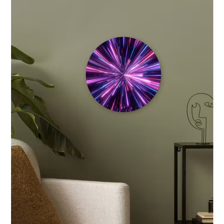 Lichtsnelheid - Ruimte - Roze - Paars Wandcirkel kunststof plaat 5mm dik klein -sfeer3