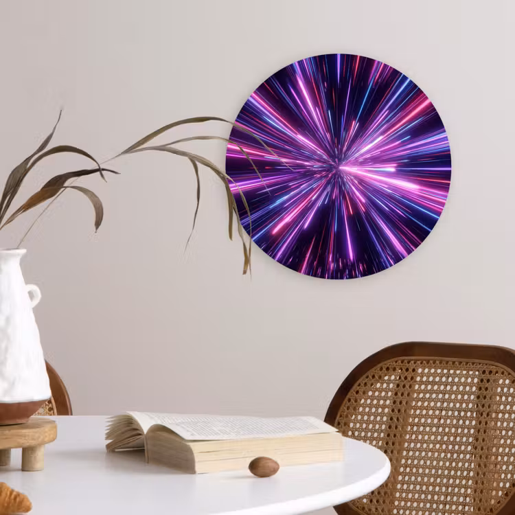 Lichtsnelheid - Ruimte - Roze - Paars Wandcirkel kunststof plaat 5mm dik klein -sfeer4