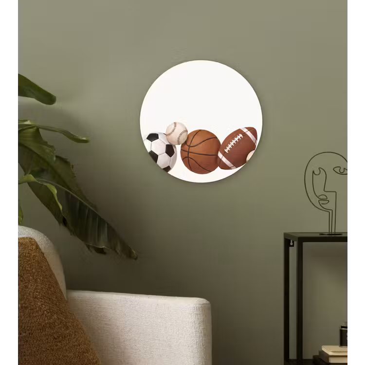 Sport - Ballen - Illustratie Wandcirkel kunststof plaat 5mm dik klein -sfeer3