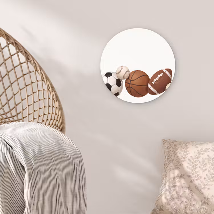 Sport - Ballen - Illustratie Wandcirkel kunststof plaat 5mm dik klein -sfeer5