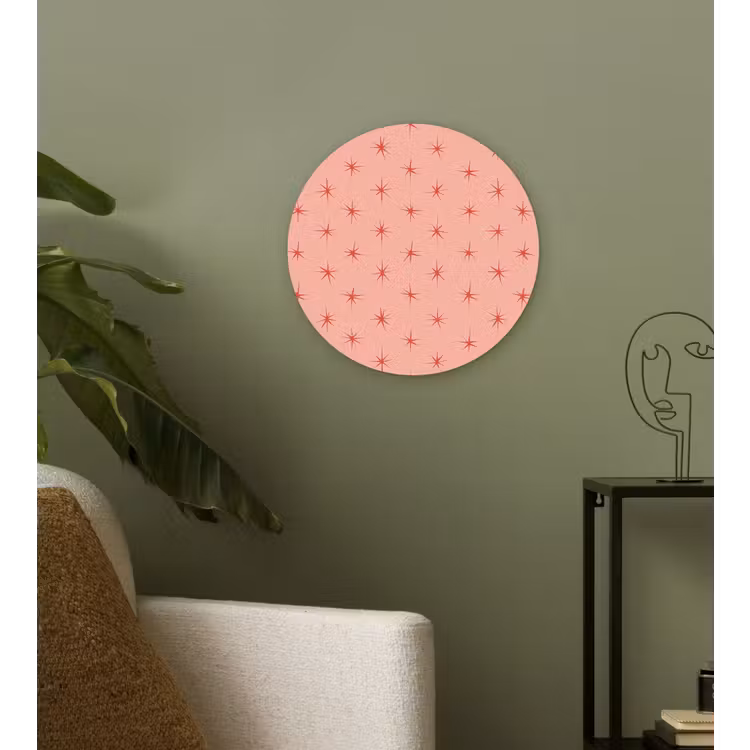 Sterretjes - Patroon - Oranje Wandcirkel kunststof plaat 5mm dik klein 188 -sfeer3