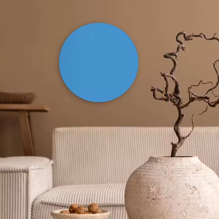 Steel - Blue - Blauw Wandcirkel kunststof plaat 5mm dik klein 188 -sfeer1