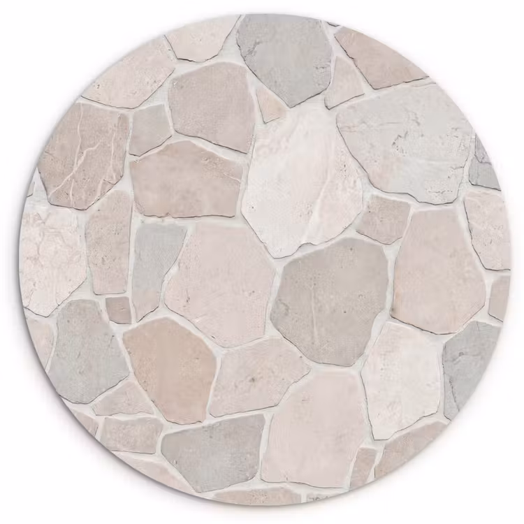 Steen - Patroon - Textuur - Beige Wandcirkel kunststof plaat 5mm dik klein -3d