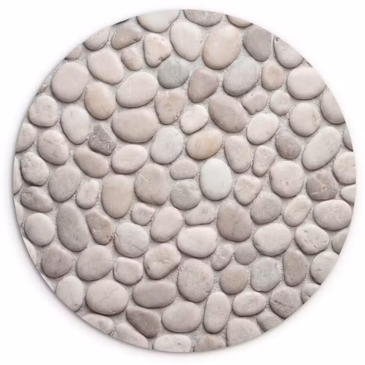 Steen - Kiezel - Natuur - Minimalistisch - Beige Wandcirkel kunststof plaat 5mm dik klein -3d