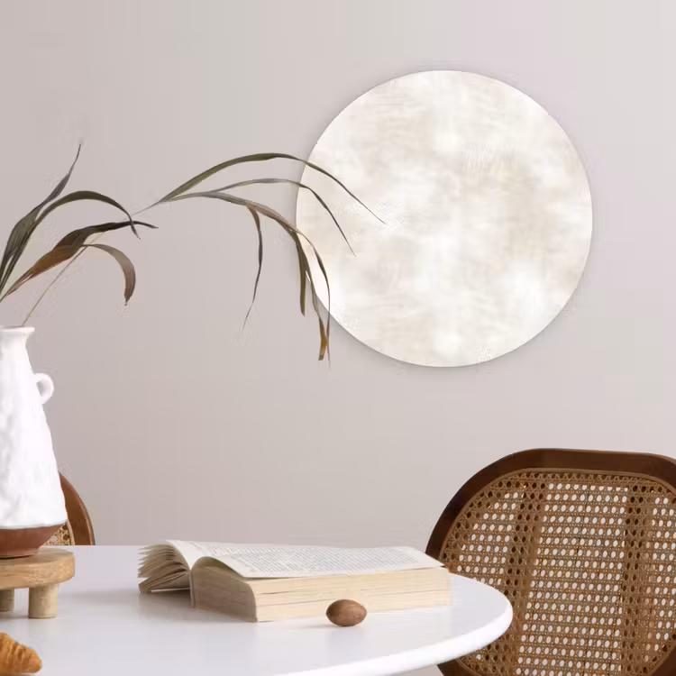 Subtiel - Structuur - Beige Wandcirkel kunststof plaat 5mm dik klein 188 -sfeer4