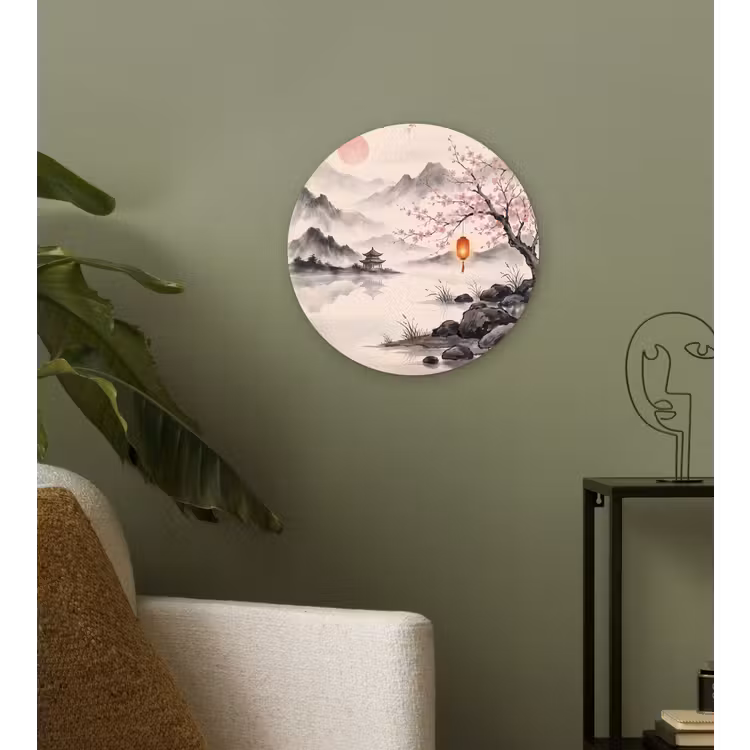 Zon - Japans - Traditioneel Wandcirkel kunststof plaat 5mm dik klein -sfeer3