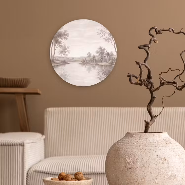 Terras - Water - Natuur - Landschap Wandcirkel kunststof plaat 5mm dik klein -sfeer1