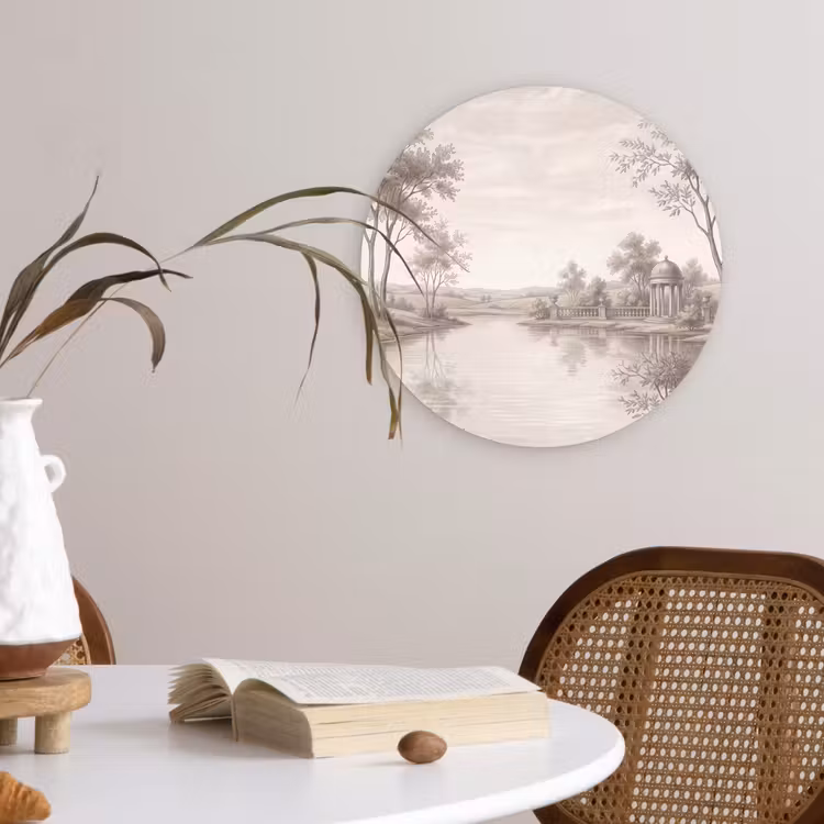Terras - Water - Natuur - Landschap Wandcirkel kunststof plaat 5mm dik klein -sfeer4