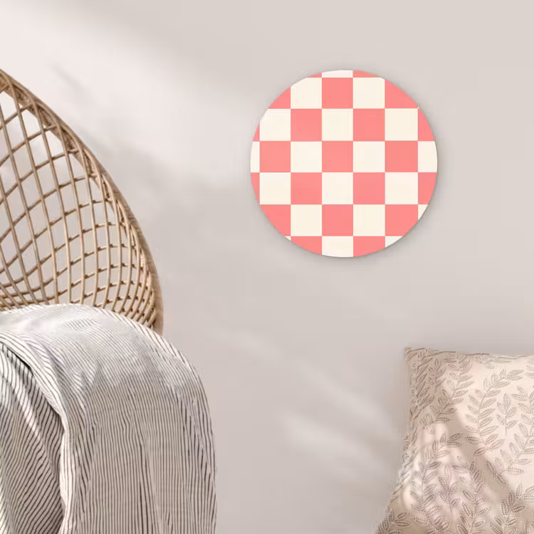 Traditioneel - Patroon - Roze Wandcirkel kunststof plaat 5mm dik klein 188 -sfeer5