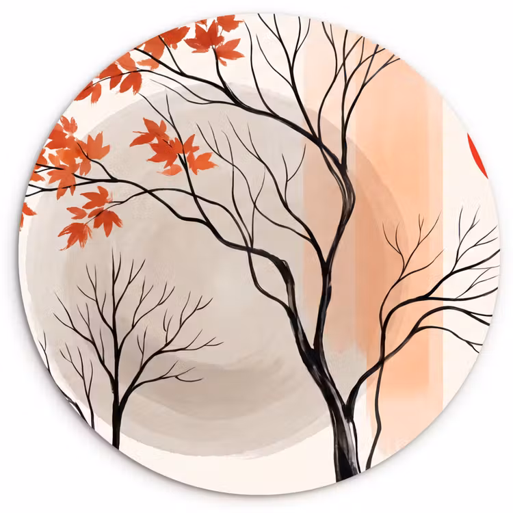 round wall art - Tree - Red - Abstract - Boom - Rood - Abstract Wandcirkel kunststof plaat 5mm dik klein