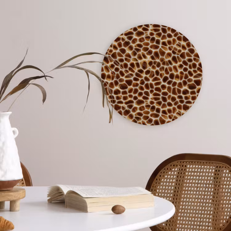 Schildpad - Bruin - Patroon Wandcirkel kunststof plaat 5mm dik klein 188 -sfeer4
