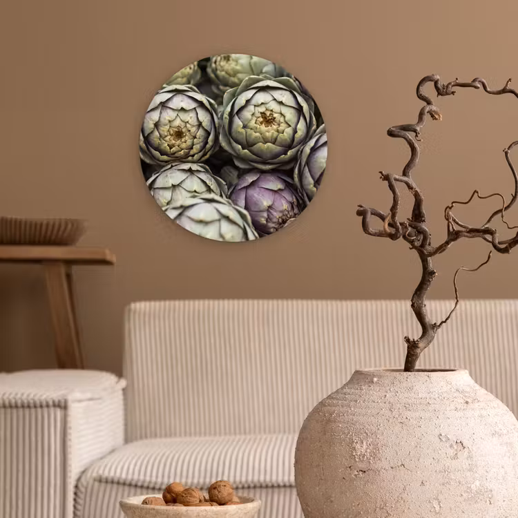 round wall art - Vegetables - Fresh - Food - Groenten - Vers - Eten Wandcirkel kunststof plaat 5mm dik klein