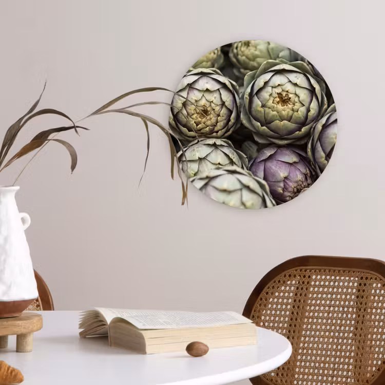 round wall art - Vegetables - Fresh - Food - Groenten - Vers - Eten Wandcirkel kunststof plaat 5mm dik klein
