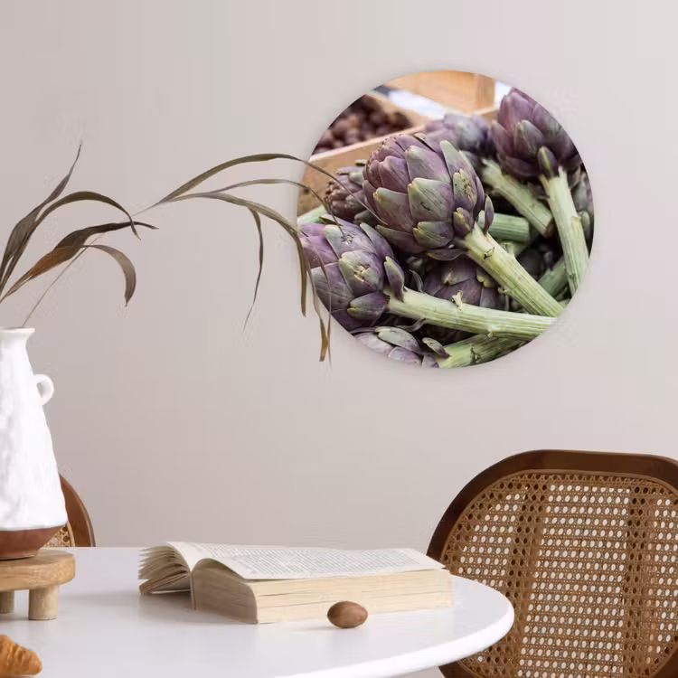round wall art - Vegetables - Market - Fresh - Groenten - Markt - Vers Wandcirkel kunststof plaat 5mm dik klein