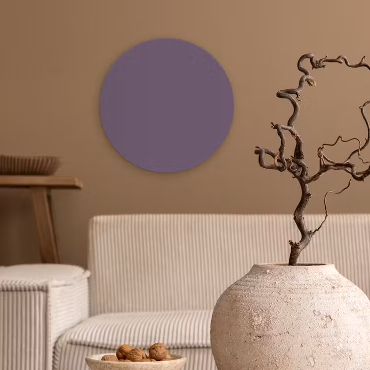 Velvet - Aubergine - Paars Wandcirkel kunststof plaat 5mm dik klein 188 -sfeer1