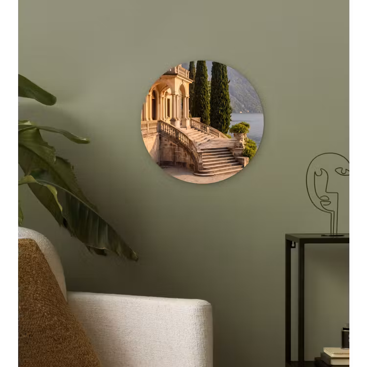 round wall art - Villa - Water - Stairs - Villa - water -trappen Wandcirkel kunststof plaat 5mm dik klein