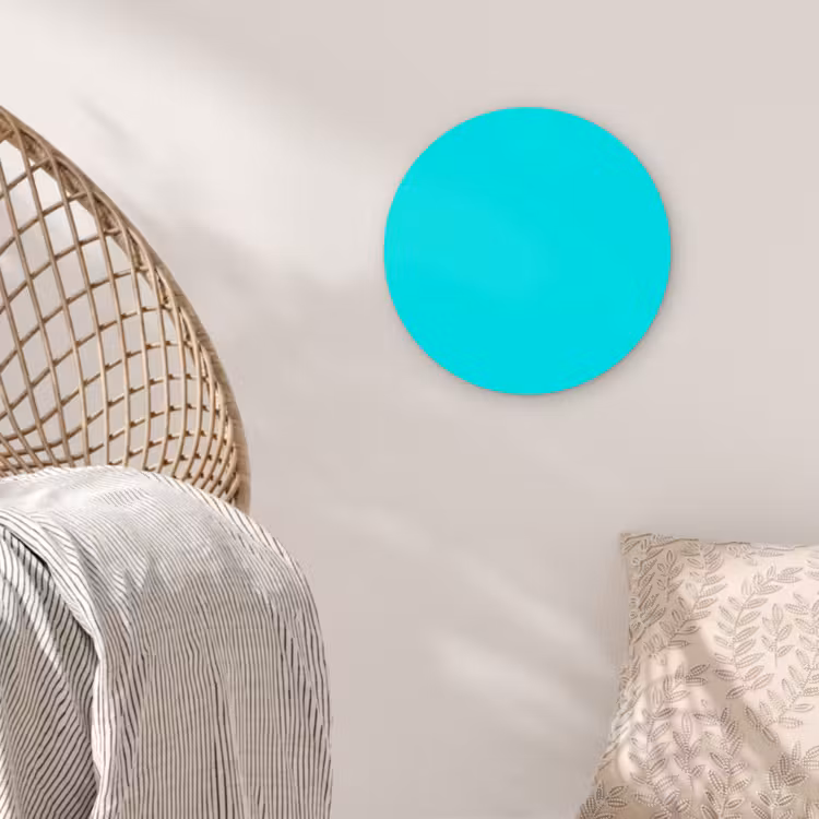 Vivid - Aquamarine - Turkoois Wandcirkel kunststof plaat 5mm dik klein 188 -sfeer5