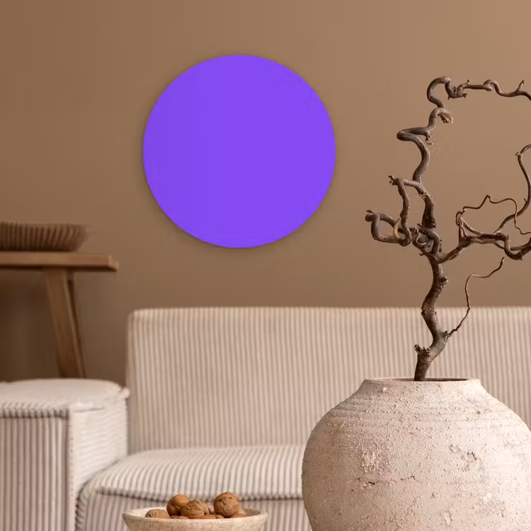 Vivid - Violet - Paars Wandcirkel kunststof plaat 5mm dik klein 188 -sfeer1
