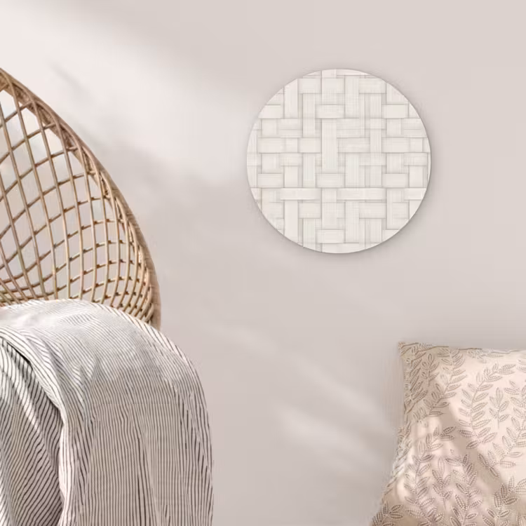 Vlechtwerk - Banen - Beige Wandcirkel kunststof plaat 5mm dik klein 188 -sfeer5