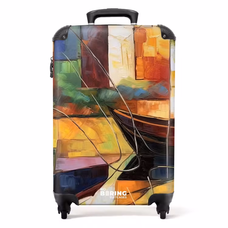 Abstract - Kunst - Boot - Kleuren NBS - Handbagage koffer - Unisex middel -productfoto_recht