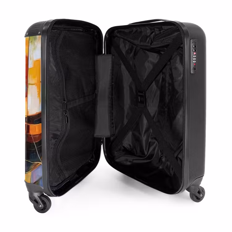 Abstract - Kunst - Boot - Kleuren NBS - Handbagage koffer - Unisex middel -binnenkant