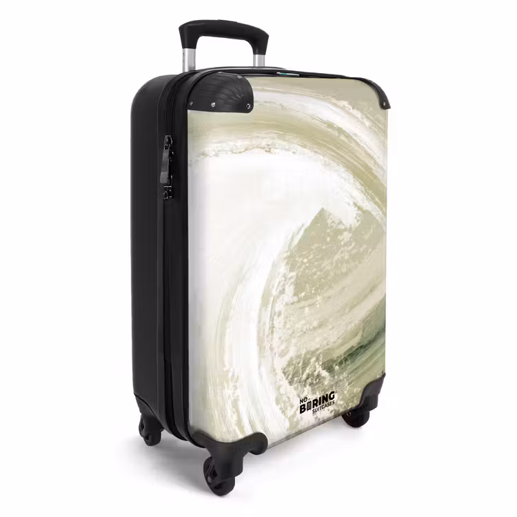 Abstract - Penseelstreken - Golven - Groen NBS - Handbagage koffer - Volwassenen Unisex middel -productfoto_3d