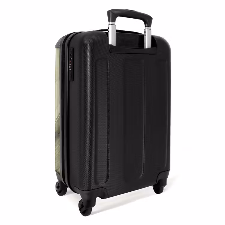 Abstract - Penseelstreken - Golven - Groen NBS - Handbagage koffer - Volwassenen Unisex middel -achterkant