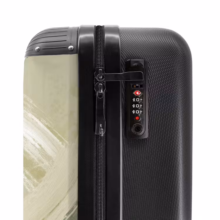 Abstract - Penseelstreken - Golven - Groen NBS - Handbagage koffer - Volwassenen Unisex middel -slot