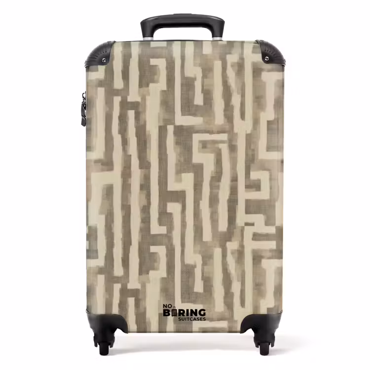 Abstract - Geometrisch - Groen NBS - Handbagage koffer - Volwassenen Unisex middel -productfoto_recht