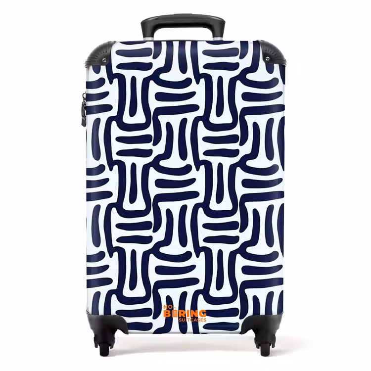 Abstract - Modern - Blauw NBS - Handbagage koffer - Volwassenen Unisex middel -productfoto_recht