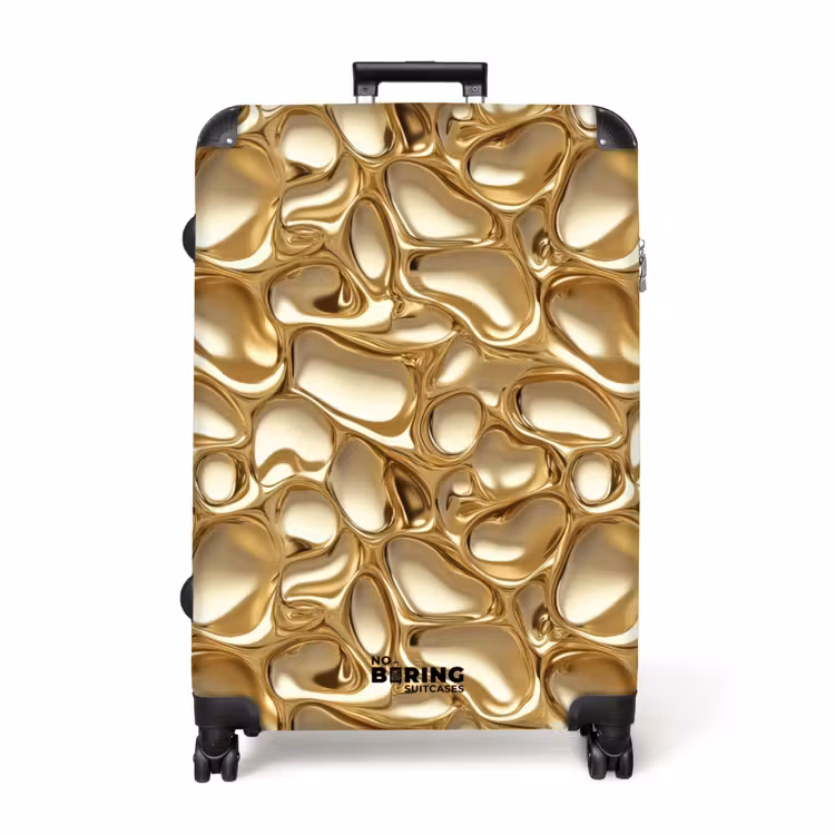 Abstract - Modern - Goud NBS - Handbagage koffer - Volwassenen Unisex middel -productfoto_recht