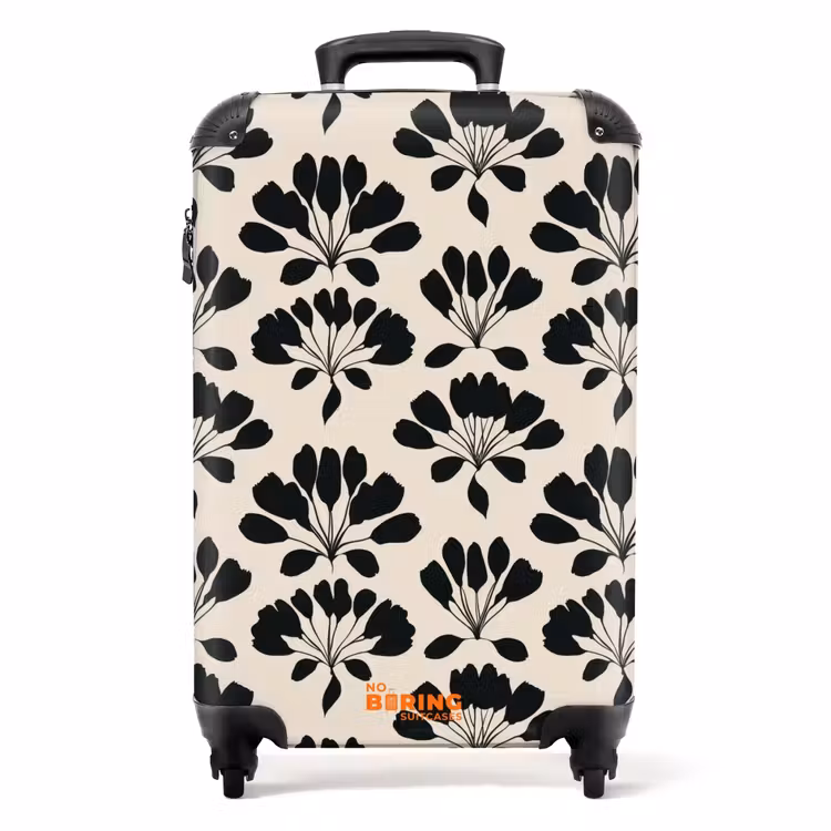 Abstract - Patroon - Zwart NBS - Handbagage koffer - Volwassenen Unisex middel -productfoto_recht