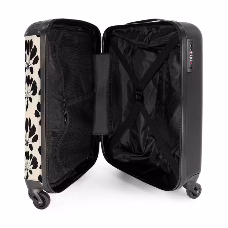 Abstract - Patroon - Zwart NBS - Handbagage koffer - Volwassenen Unisex middel -binnenkant